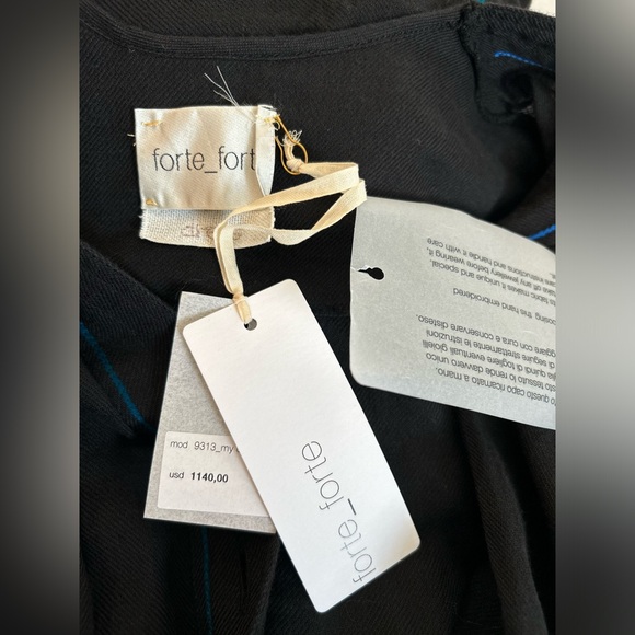 Forte Forte Floral Print Belted Midi Dress Size Medium NWT Black Multi - Picture 4 of 6